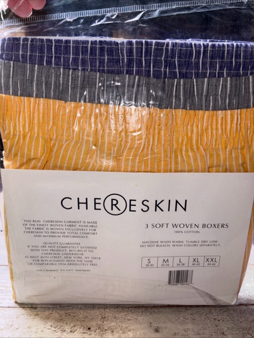 Ron Chereskin Mens 3 Pack Soft Woven Cotton Boxers Blue White XXL - Picture 6 of 11